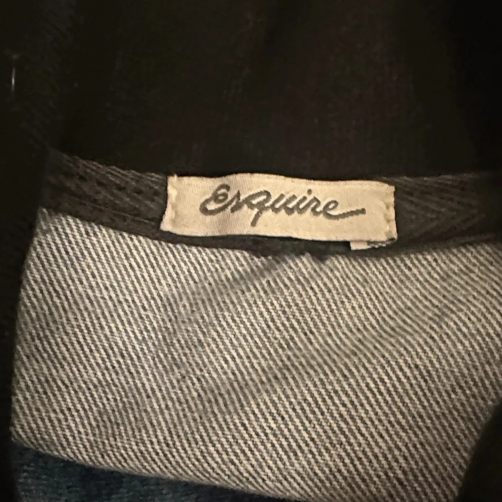 Light Blue Denim Bomber Jacket with Black Accents. BL/RD14 - Picture 3 of 3